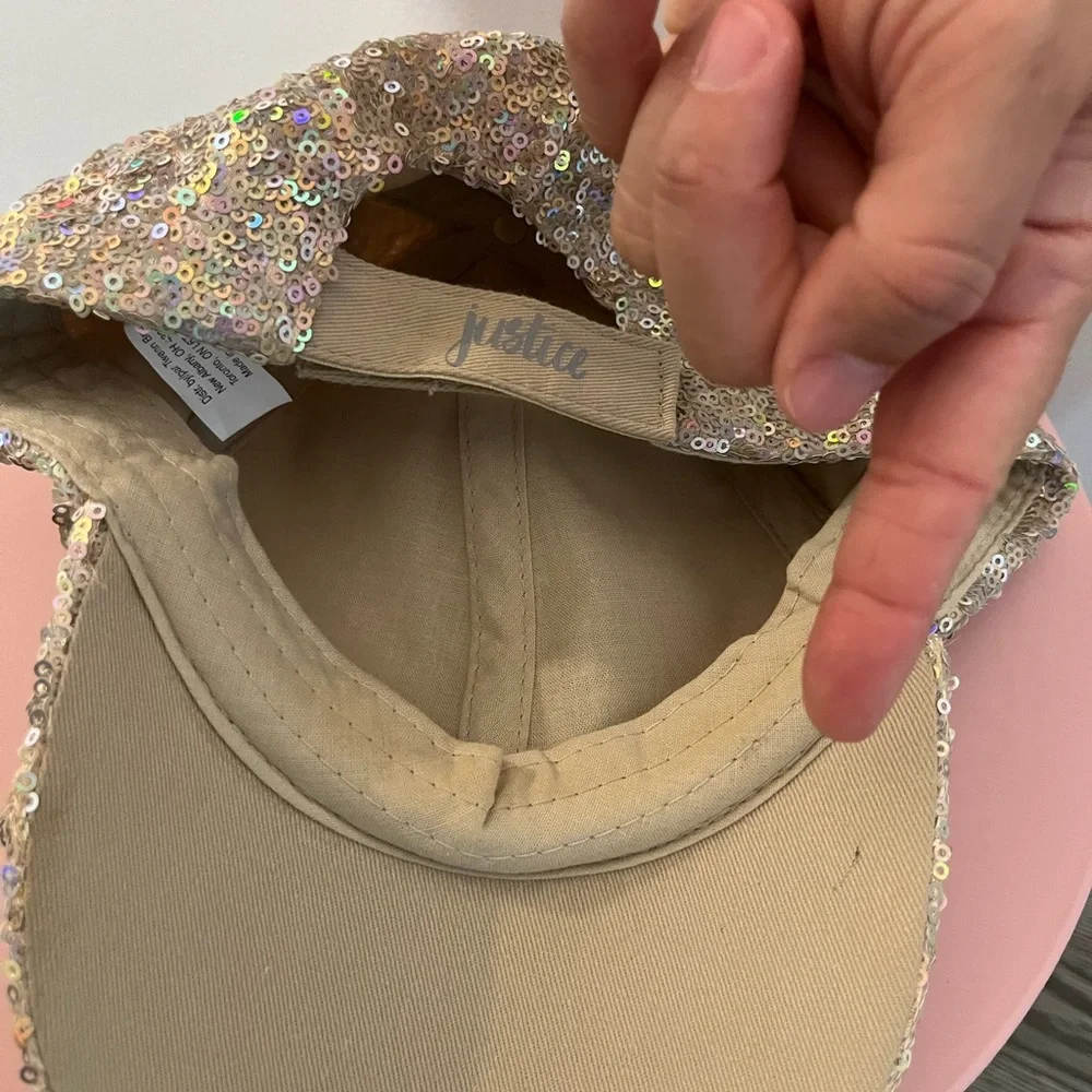Justice Glittery Gold Kids Hat